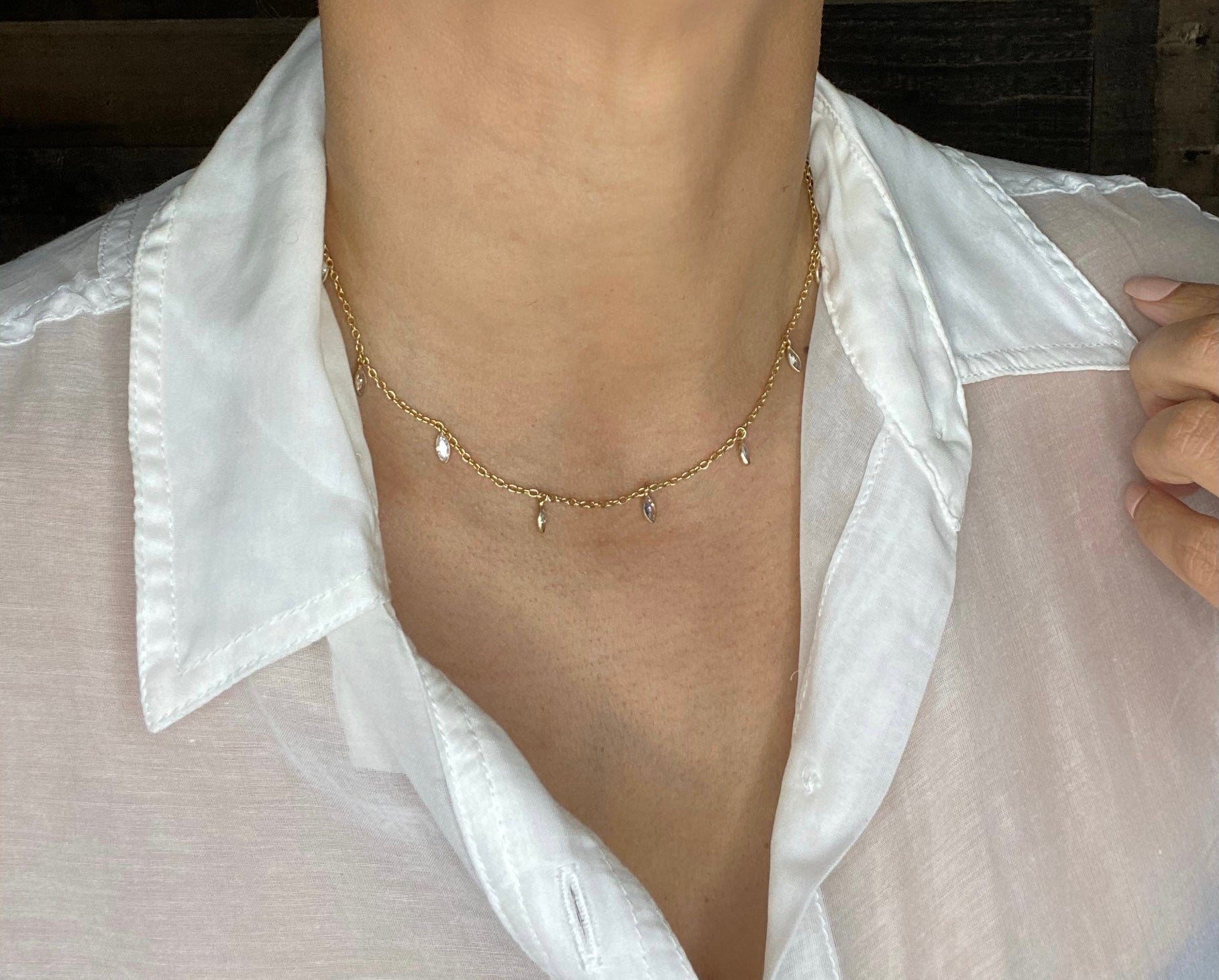 Dainty Crystal Garland Necklace