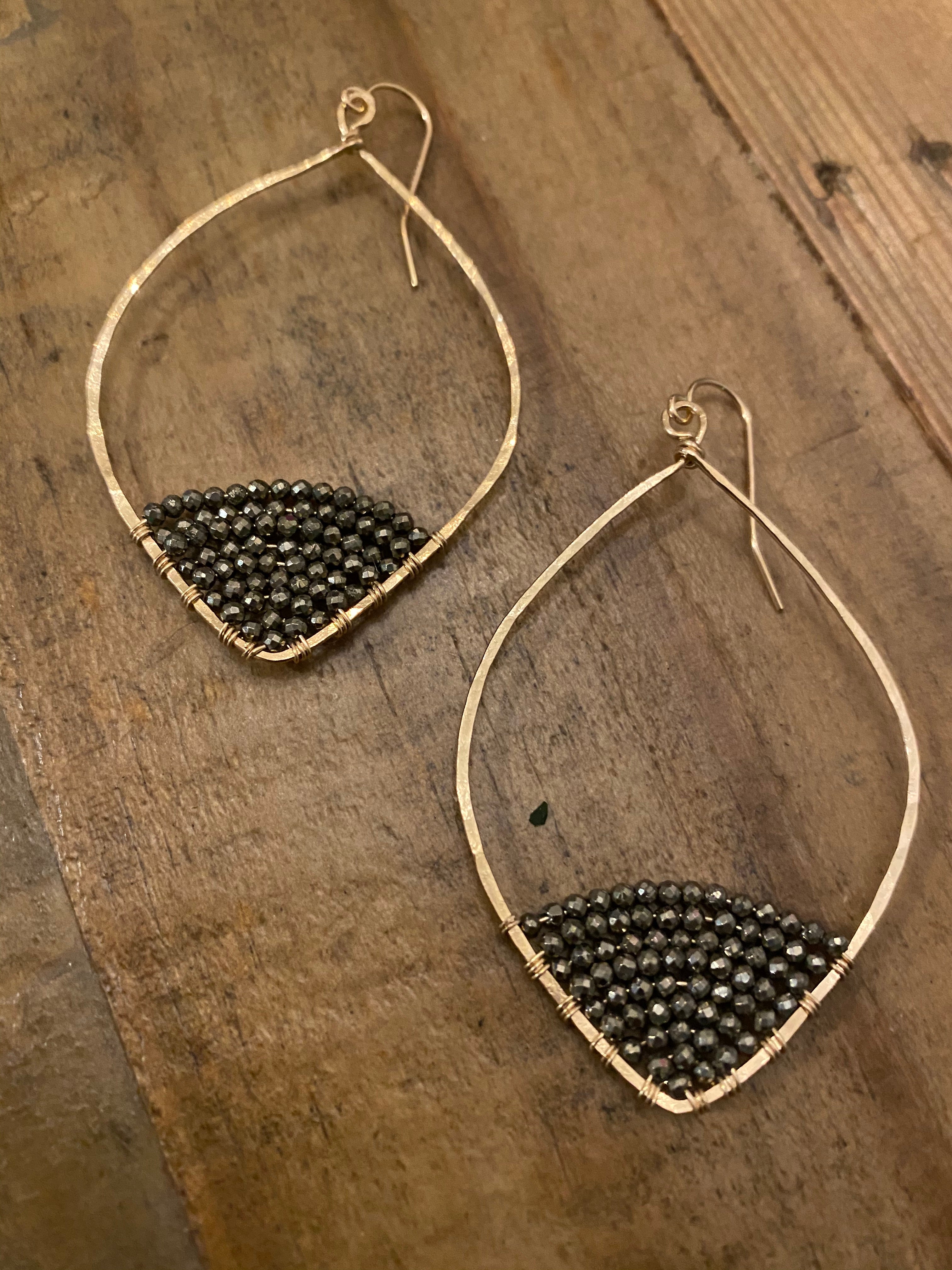 Caviar Dipped Leafed Hoops