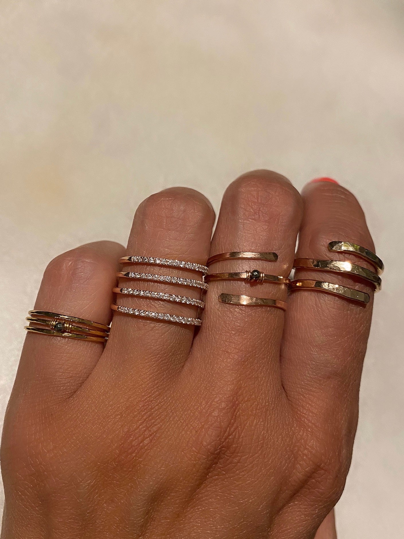 14k Gold & Sterling Silver Stacked Rings | Handcrafted Jewelry by  4byKaren.com
